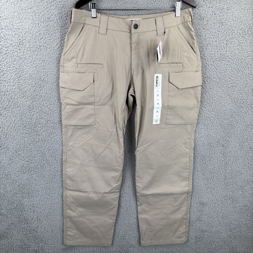 NEW First Tactical Cargo Pants Womens 16 Regular Beige Tan Ripstop Police